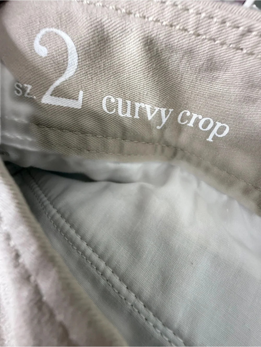 LOFT Tan Beige Size 2 Curvy Crop Pants Capris Button Hem